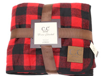 Load image into Gallery viewer, Buffalo Check Plaid Sherpa Lined Blanket