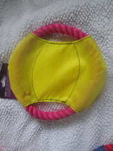 Load image into Gallery viewer, Dog Puppy Toy Rope Round Disc Ring Chew Pull Tug Play Red Yellow Blue Pink