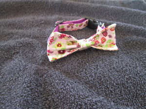 Puppy Dog Collar Girl Female Purple Pink Neck Bow Tie Flowers Floral Adjustable